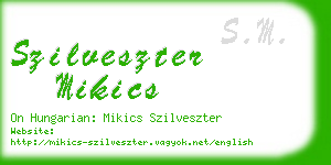 szilveszter mikics business card